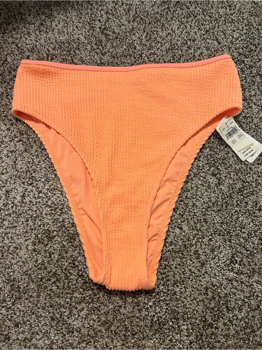 NWT Aerie Crinkle High Cut Cheeky Bikini Bottom Size Small **FLAW